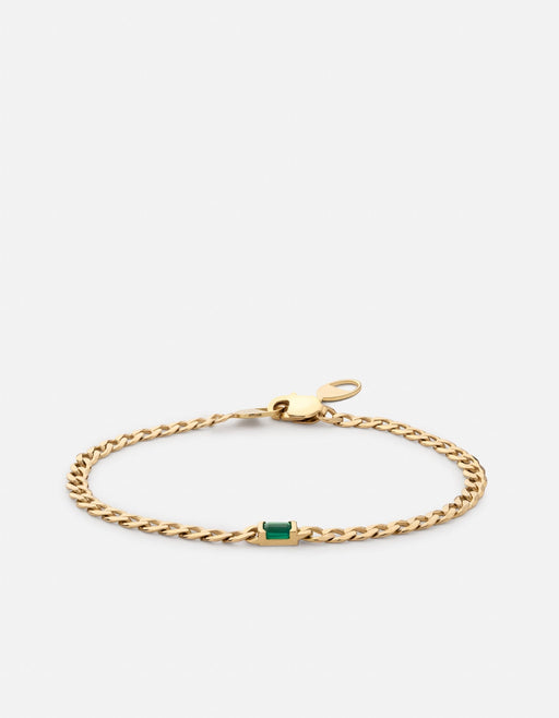 Miansai Bracelets Lyra Emerald Chain Bracelet, Gold Vermeil Green / XS/S
