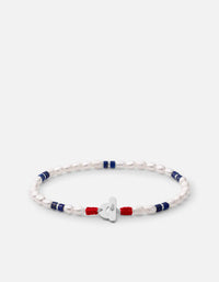 Miansai Bracelets Cash Lapis Pearl Bracelet, Sterling Silver Blue/White / M