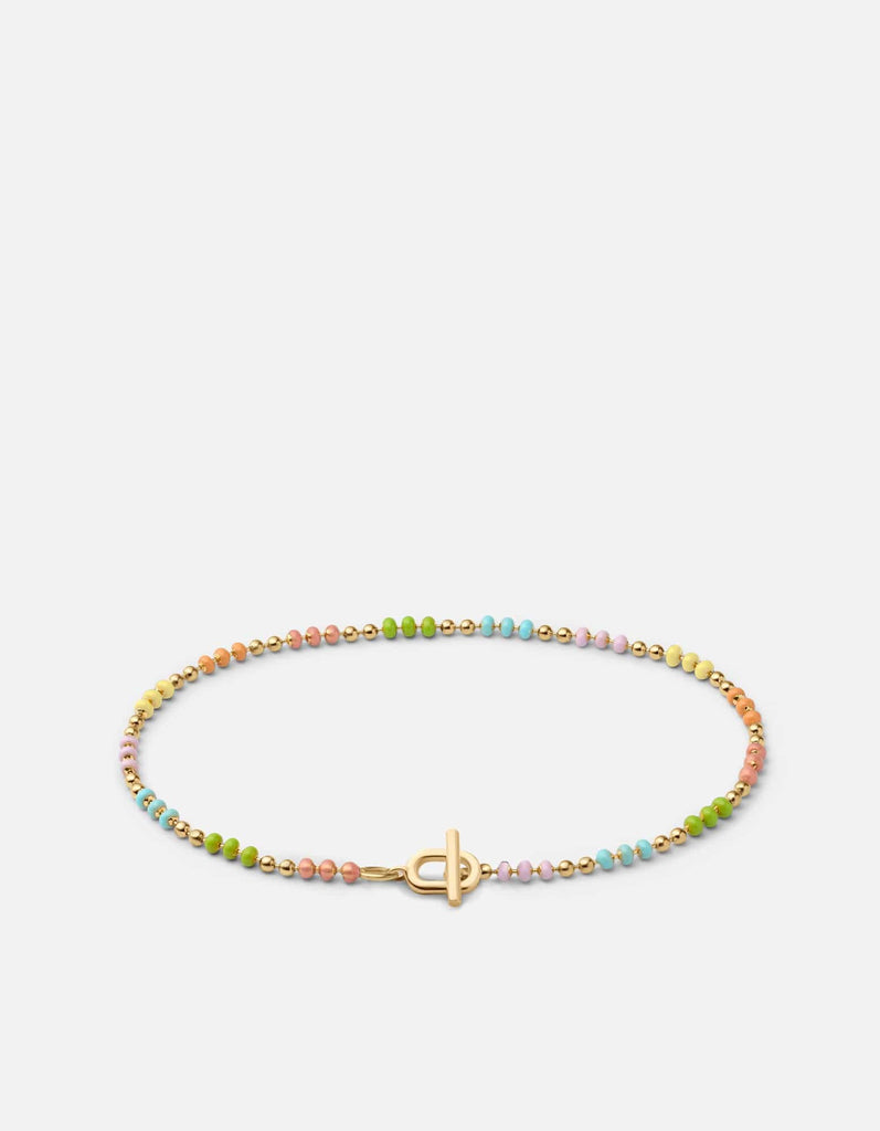 Miansai Bracelets Orb 1.5mm Chain Bracelet, Gold Vermeil w/Pastel Enamel Pastel/Gold / S