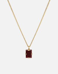 Miansai Necklaces Lennox Red Agate Necklace, Gold Vermeil Red / 24 in. / Monogram: No