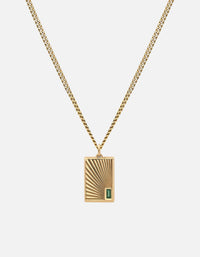 Miansai Necklaces Luma Agate Necklace, Gold Vermeil Green / 21 in. / Monogram: No