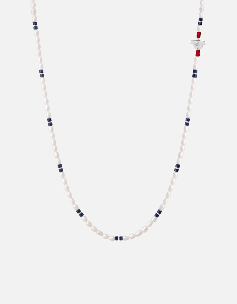 Miansai Necklaces Cash Lapis Pearl Necklace, Sterling Silver Blue/White / 21in.