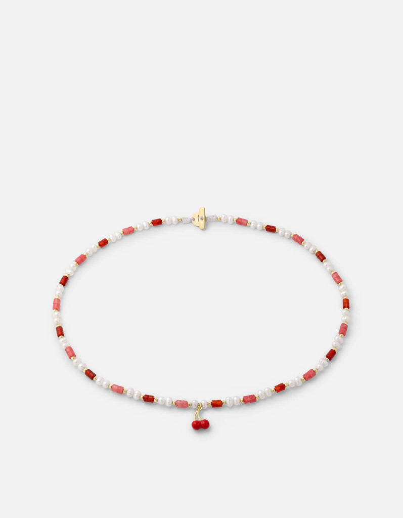 Miansai Necklaces Cherry Enamel Beaded Choker, Gold Vermeil Red / 15 in.