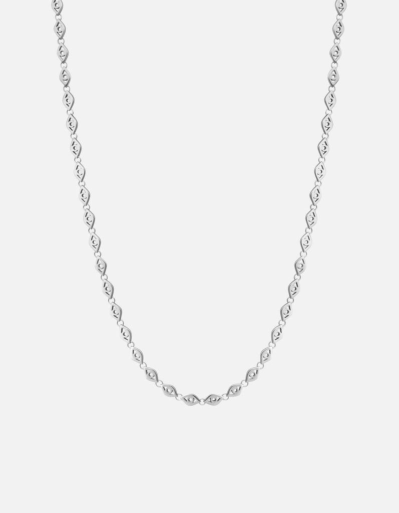 Miansai Necklaces Mati Eye Chain Necklace, Sterling Silver Polished Silver / 21in.