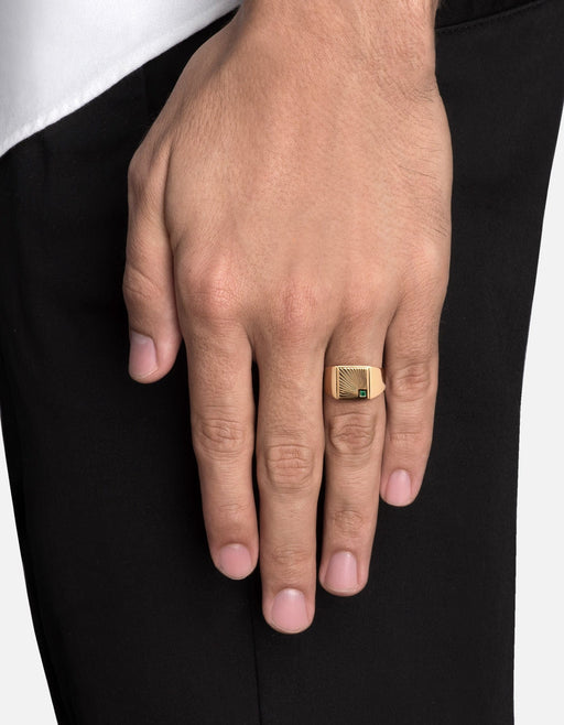 Miansai Rings Luma Agate Ring, Gold Vermeil