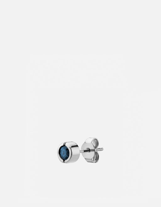 Miansai Earrings Kali Stud Earring, 14k White Gold/Blue Sapphire Blue / Single