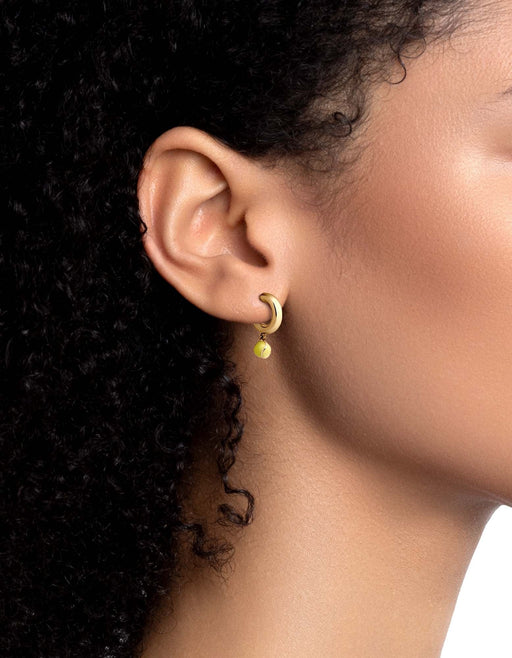 Miansai Earrings Doubles Hoops, Gold Vermeil w/Enamel Polished Gold / Pair