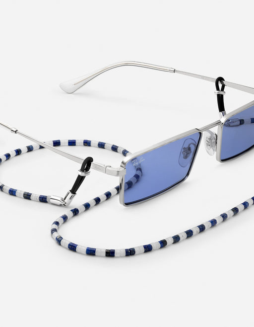 Miansai Sunglasses Kai Lapis Sunglass Safety, Sterling Silver Blue/White / O/S