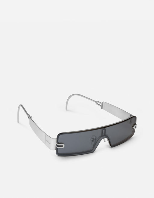 Miansai Sunglasses Lumis Rectangular Frameless Sunglasses, Sterling Silver Polished Silver / O/S