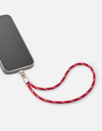 Miansai Phone Cords Rope Phone Strap, Sterling Silver/Red Red/White / O/S