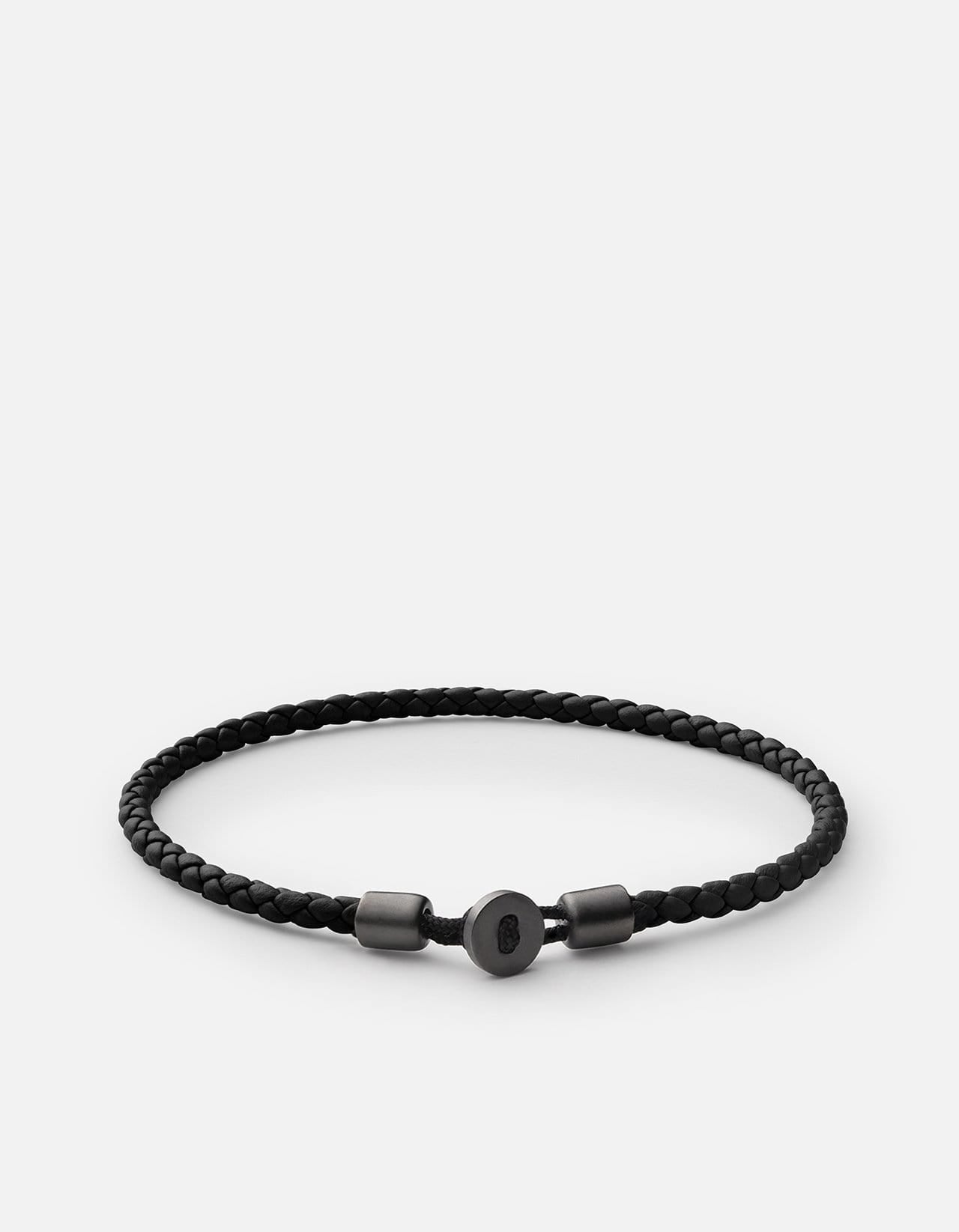 Black Magnetic Leather Bracelet | Classy Men Collection