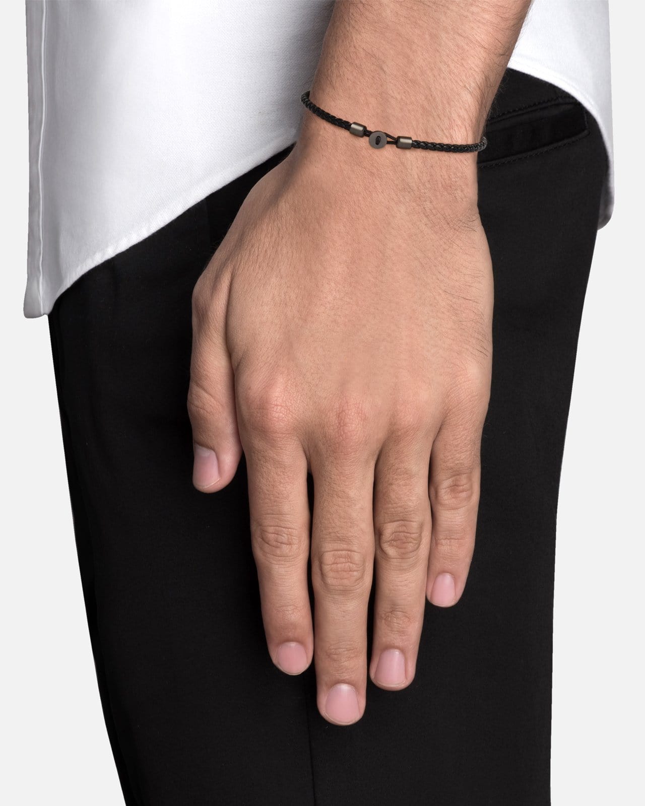 Miansai Men's Nexus ID Leather Bracelet - Black - Bracelets