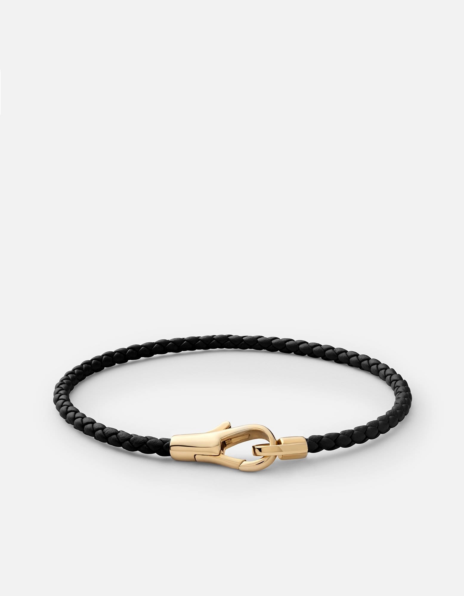 Nexus Leather Bracelet, Gold Vermeil, Polished, Men's Bracelets