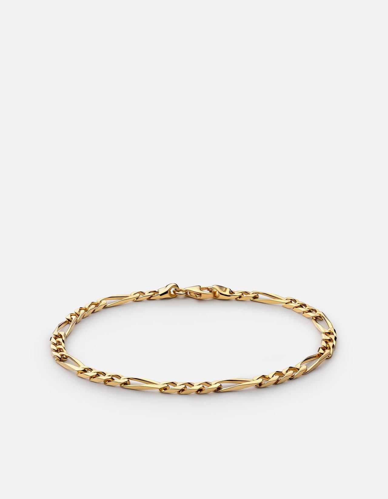 3mm Figaro Chain Bracelet, Gold Vermeil | Men's Bracelets | Miansai