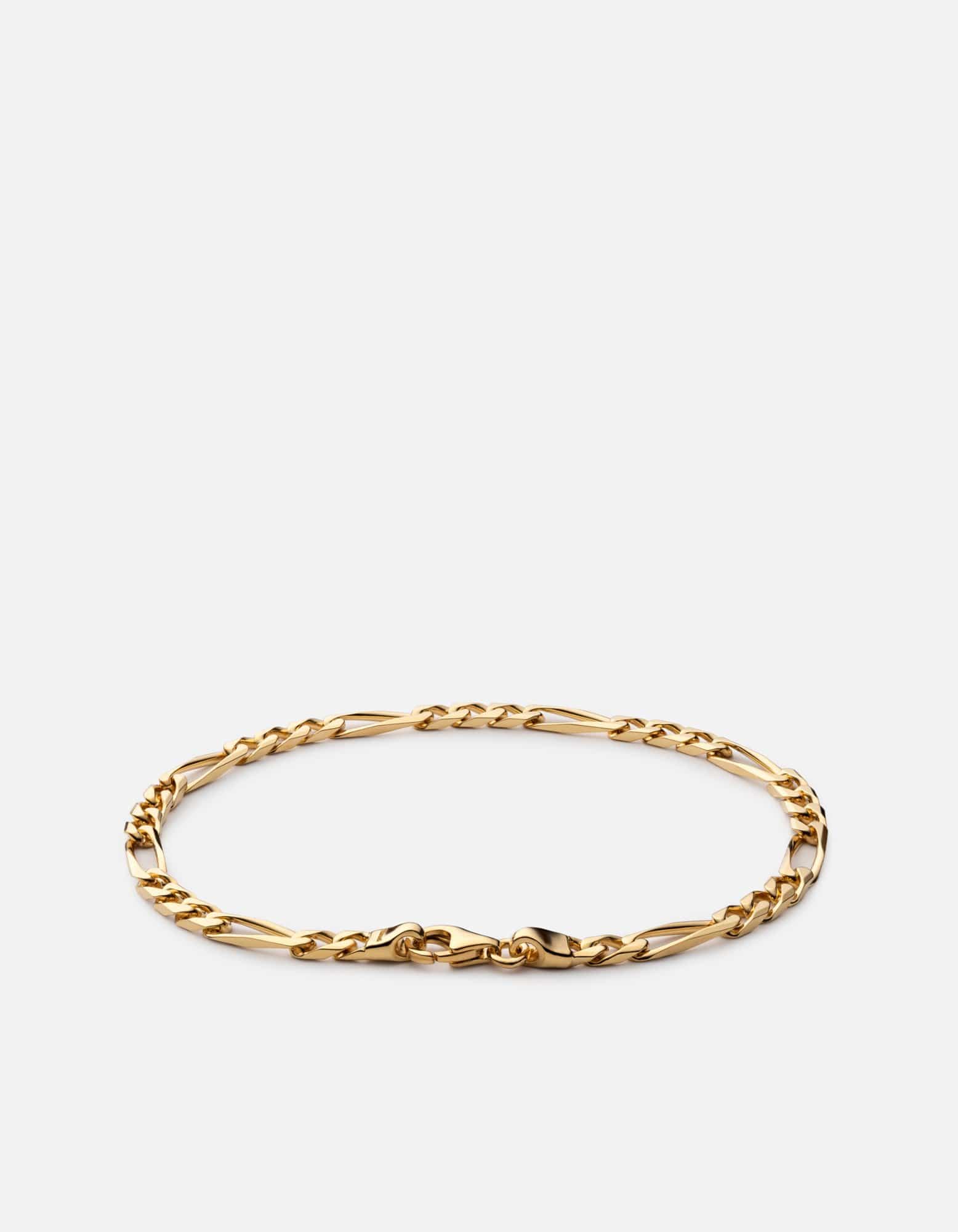 3mm Figaro Chain Bracelet, Gold Vermeil | Men's Bracelets | Miansai
