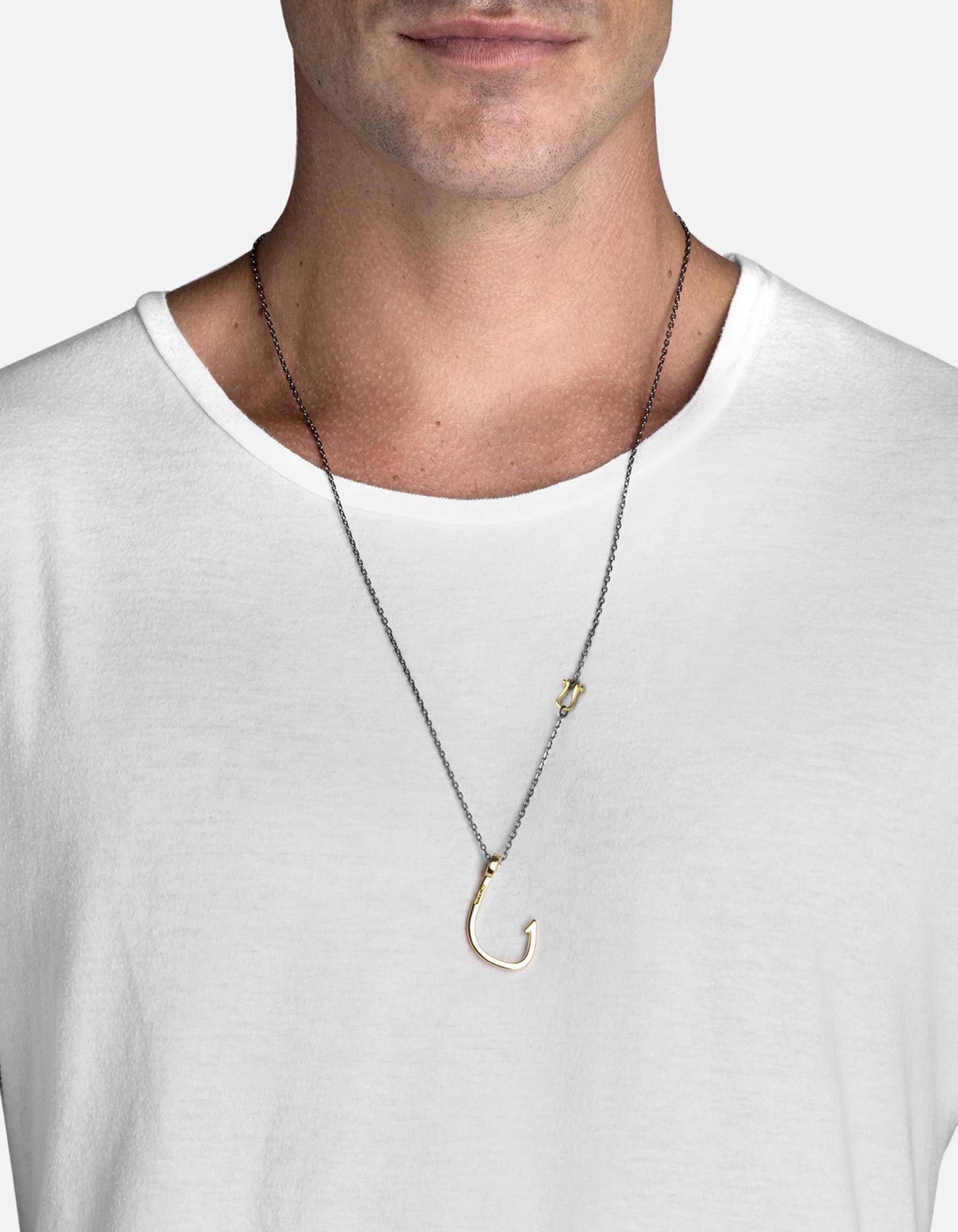 Hooked Necklace, Gold, Men's Necklaces