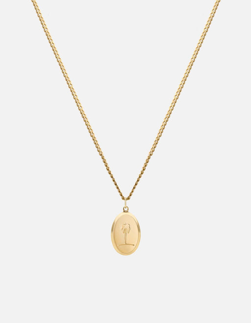 Miansai Necklaces Mini Palm Tree Necklace, Gold Vermeil Polished Gold / 18 in. / Monogram: No