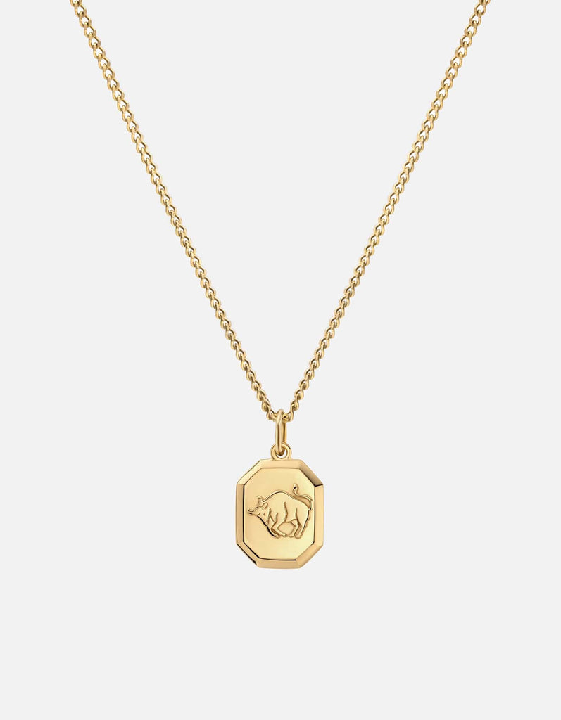 Miansai Necklaces Taurus Nyle Necklace, Gold Vermeil Polished Gold / 21 in. / Monogram: No