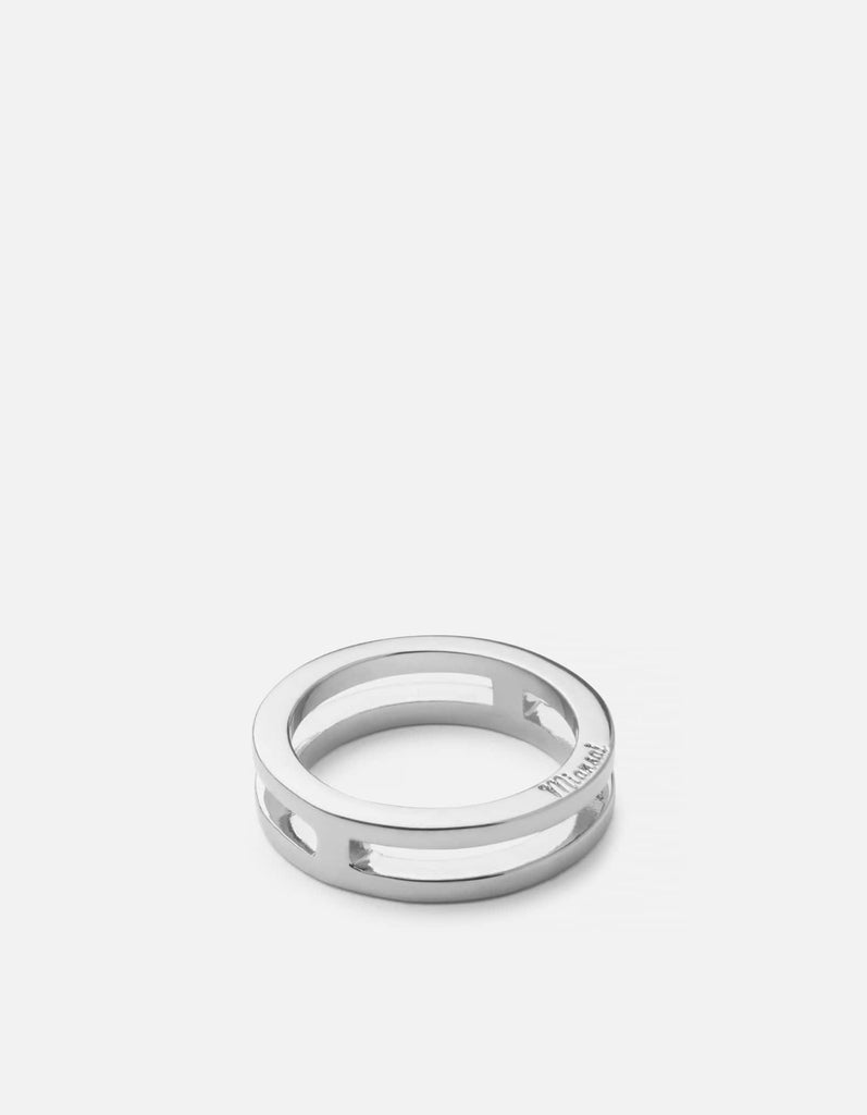 Miansai Rings Split Layer Ring, Sterling Silver Polished Silver / 5