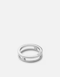 Miansai Rings Split Layer Ring, Sterling Silver Polished Silver / 5