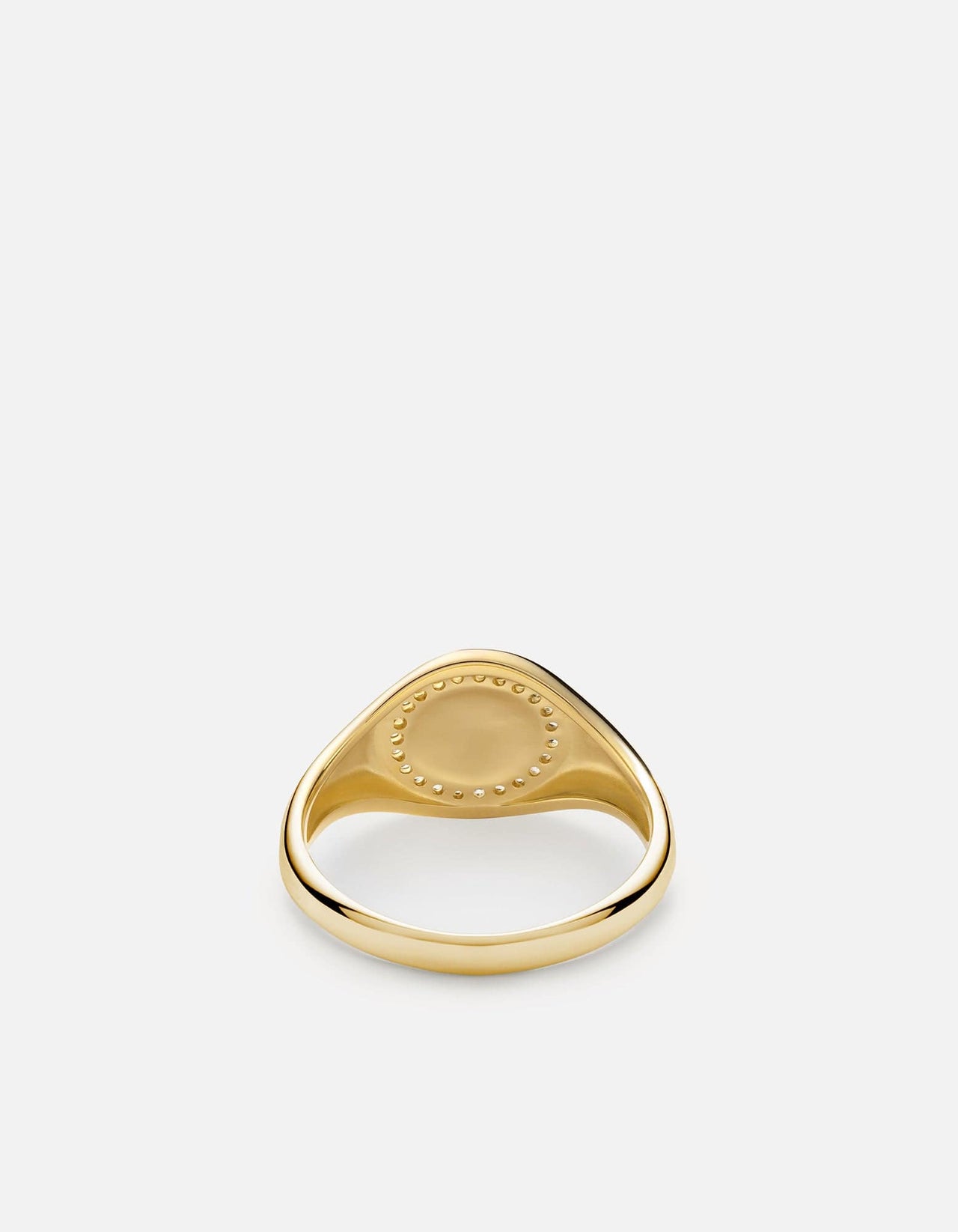 Halo Signet Ring, 14k Yellow Gold w/Pave, Polished | Women's Rings ...