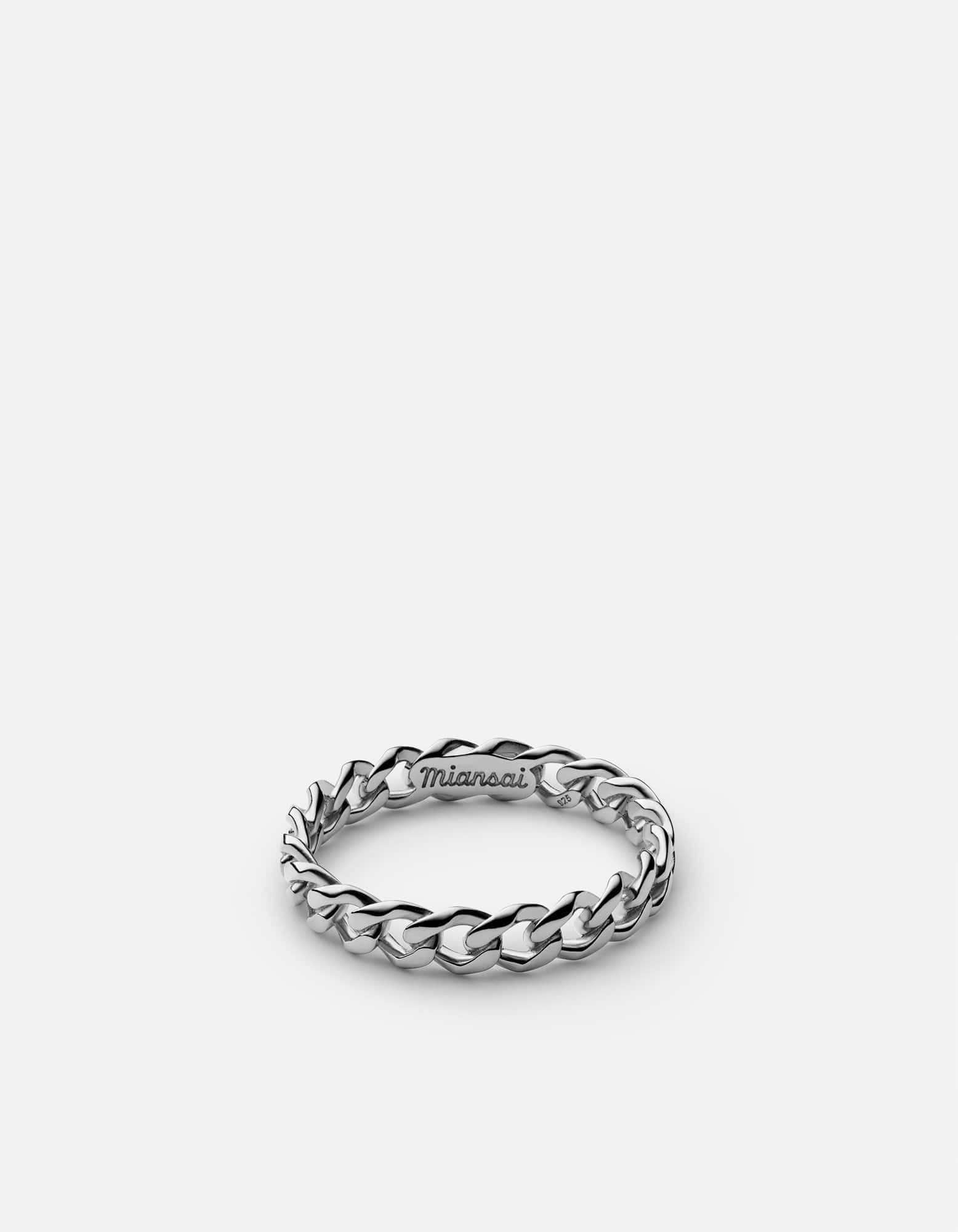 Miansai Men's Rope Chain Ring, Sterling Silver, Size 11