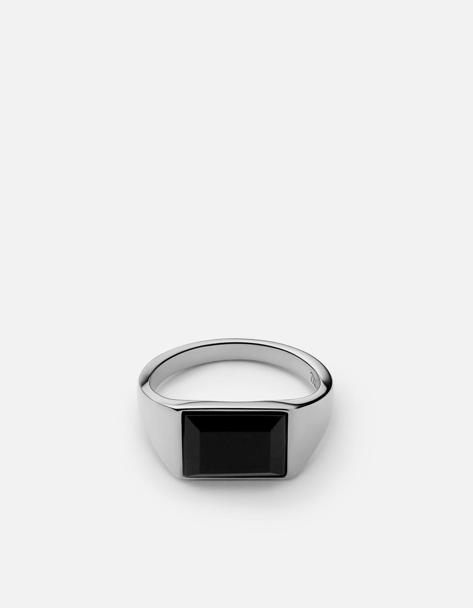Lennox Onyx Ring, Sterling Silver | Men's Rings | Miansai