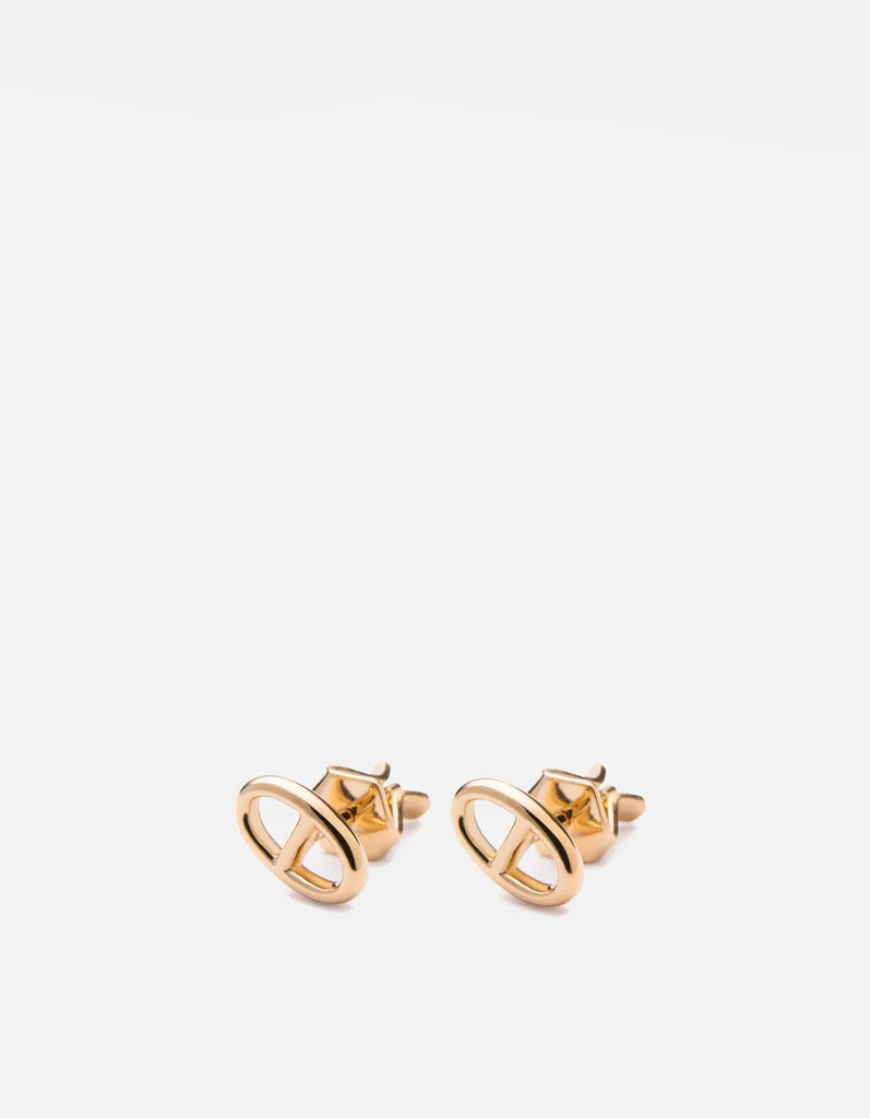 Miansai Earrings Link Studs, Gold Vermeil Polished Gold / Pair