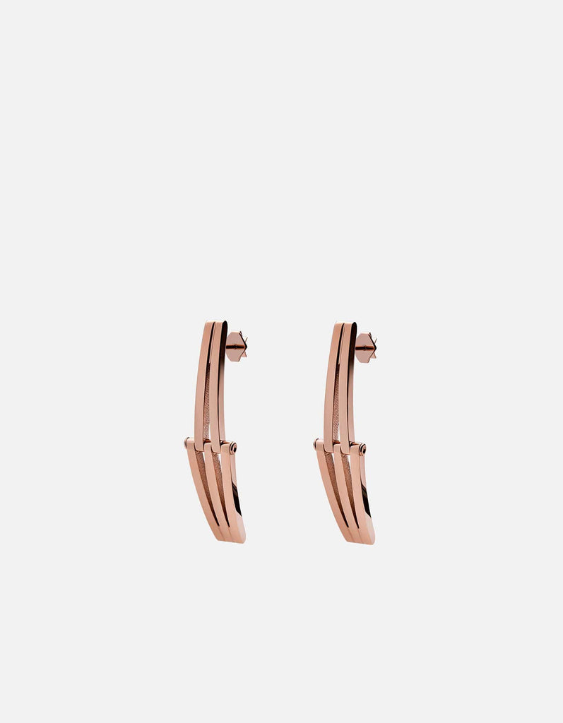 Miansai Earrings Offset Earrings, Rose Plated Polished Rose / Pair