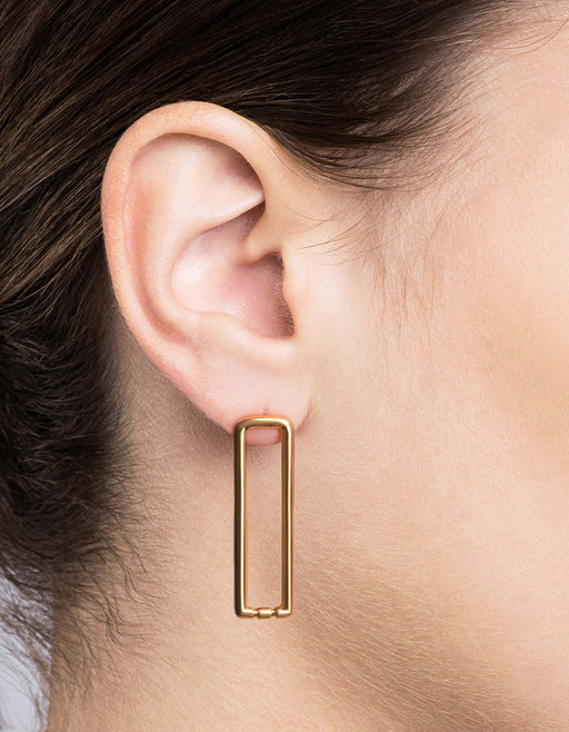 Miansai Earrings Channel Earrings, Gold Vermeil Polished Gold / Pair