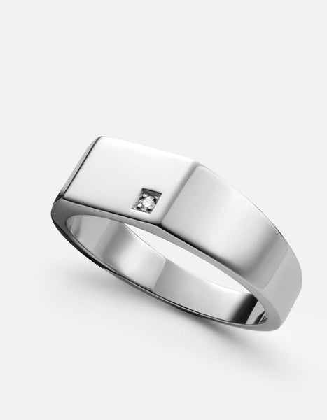 Geo Signet Diamond, Sterling Silver | Men's Rings | Miansai