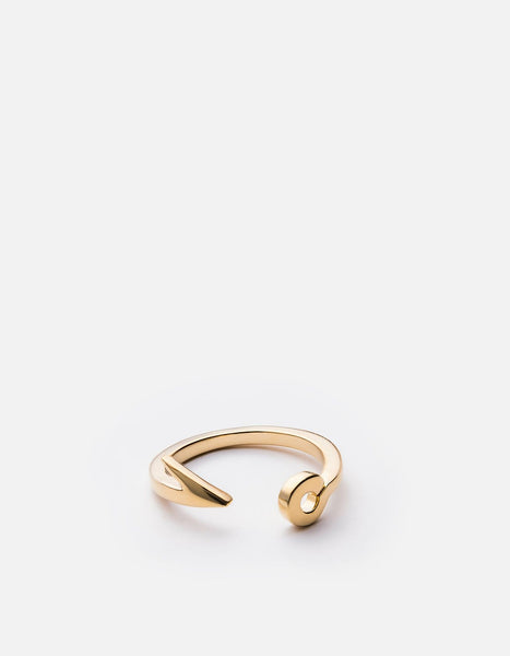 Thin Fish Hook Ring, 10k Solid Gold | Rings | Miansai